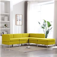 5-piece Sofa Textile Yellow - Sofa