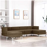 6-piece Sofa Textile, Brown - Sofa