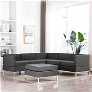 6-piece sofa textile dark gray - Sofa