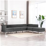 6-piece sofa textile dark gray - Sofa