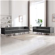 7-piece sofa textile dark gray - Sofa
