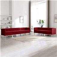 7-piece sofa textile burgundy - Sofa