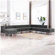 9-piece sofa textile dark gray - Sofa