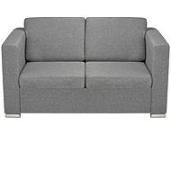 Two-seater sofa with textile upholstery, light gray - Couch