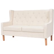 Two-seater, textile upholstery, creamy white - Couch