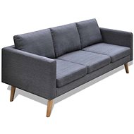 Sofa Sofa three-seater textile dark grey - Couch