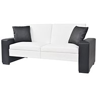 Adjustable sofa bed with armrests, PVC, white - Couch