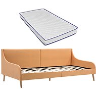 Mattress day frame with memory foam orange textile - Bed