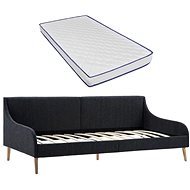 Mattress day bed frame with memory foam dark gray textile - Bed