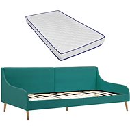 Mattress day bed frame with memory foam green textile - Bed