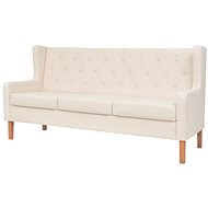 Three-seater sofa, textile upholstery, creamy white - Couch