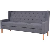 Three-seater sofa, textile upholstery, gray - Couch