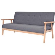 Three-seater sofa, textile upholstery, dark gray - Couch