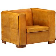 Armchair bronze brown genuine leather - Armchair