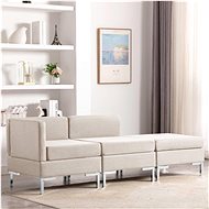 3-piece Sofa Textile Cream - Sofa