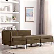 3-piece Sofa Textile Brown - Sofa
