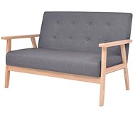 Two-seater, textile upholstery, dark gray - Couch