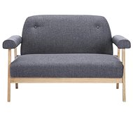 2-seater seat textile upholstery dark gray - Couch