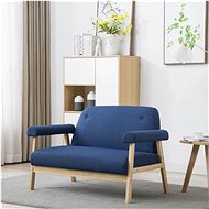 2-seater sofa textile blue - Couch