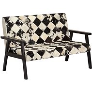 Two-seater white-black genuine goatskin - Couch