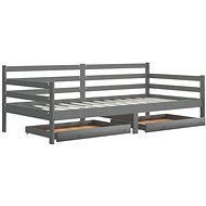 Shumee 3080457 dívány matraccal és USB-vel, fekete textil 90×200 cm - Ágy