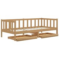 SHUMEE válenda se zásuvkami 90 × 200 cm, masivní borové dřevo, medově hnědá, 3083687 - Ágy