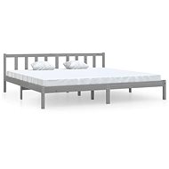 Shumee šedý masivní borovice 180×200 cm UK Super King, 810099 - Postel