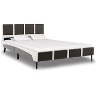 Shumee šedobílý umělá kůže 135×190 cm, 280416 - Rám postele