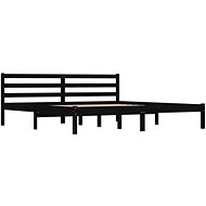 Shumee masivní borovice 180×200 cm černý Super King, 810449 - Postel