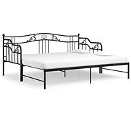Shumee Rám vysouvací postele/pohovky černý kovový 90×200 cm, 324764 - Rám postele