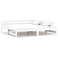 SHUMEE výsuvná válenda 2× (90 × 200) cm, masivní borovice, bílá, 806951 - Postel