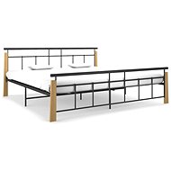 Shumee kov a masivní dubové dřevo 200×200 cm, 324903 - Postel