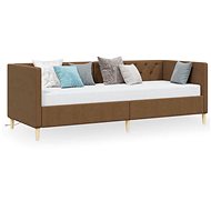 SHUMEE válenda s USB 90 × 200 cm, textil, hnědá, 337238 - Postel