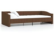 SHUMEE válenda s USB 90 × 200 cm, textil, hnědá, 337228 - Postel