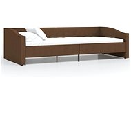 SHUMEE válenda s USB 90 × 200 cm, textil, tmavě hnědá, 337229 - Postel