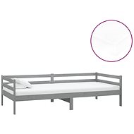 SHUMEE válenda s matrací 90 × 200 cm, masivní borové dřevo, šedá, 3083576 - Postel