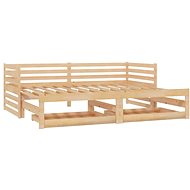 SHUMEE pull-out divan 2× (90 × 200) cm, solid pine, natural, 3083709 - Bed