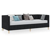 SHUMEE válenda s USB 90 × 200 cm, textil, černá, 337236 - Postel