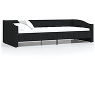 SHUMEE válenda s USB 90 × 200 cm, textil, černá, 337226 - Postel