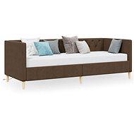 SHUMEE válenda s USB 90 × 200 cm, textil, tmavě hnědá, 337239 - Postel