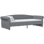 SHUMEE válenda s USB 90 × 200 cm, textil, světle šedá, 337214 - Postel