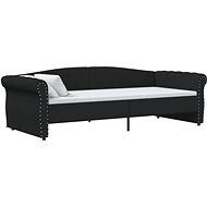 SHUMEE válenda s USB 90 × 200 cm, textil, černá, 337216 - Postel