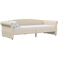 SHUMEE válenda s USB 90 × 200 cm, textil, krémová, 337223 - Postel