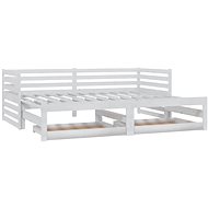 SHUMEE pull-out divan 2× (90 × 200) cm, solid pine, white, 3083710 - Bed