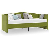 SHUMEE válenda s USB 90 × 200 cm, samet, světle zelená, 337207 - Postel