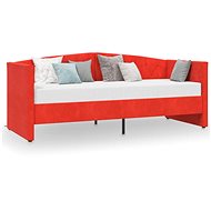 SHUMEE válenda s USB 90 × 200 cm, samet, vínová, 337209 - Postel