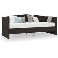 SHUMEE válenda s USB 90 × 200 cm, samet, černá, 337210 - Postel