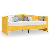 SHUMEE válenda s USB 90 × 200 cm, samet, žlutá, 337211 - Postel