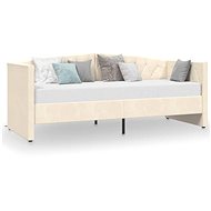 SHUMEE válenda s USB 90 × 200 cm, samet, krémová, 337213 - Postel
