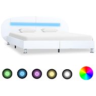 Shumee s LED světlem bílý umělá kůže 180×200 cm, 285437 - Rám postele
